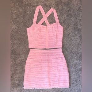 BB Dakota by Steve Madden set — tweed boustier top and tweed skirt